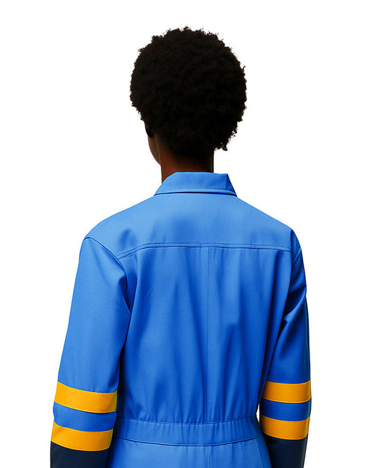 PRADA BY PEP — BLUE LEATHER JUMPSUIT